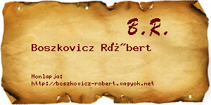 Boszkovicz Róbert névjegykártya