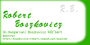 robert boszkovicz business card